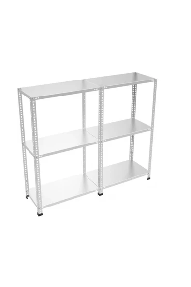 3 Katlı 2 Li Bitişik Çelik Galvaniz Arşiv Depo Rafı 43x75x100 ürün görseli 1