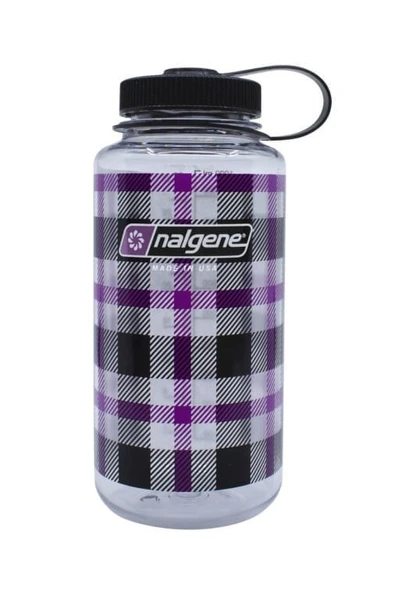 Nalgene 32oz Wide Mouth Purple Plaid Tritan Suluk ürün görseli 1