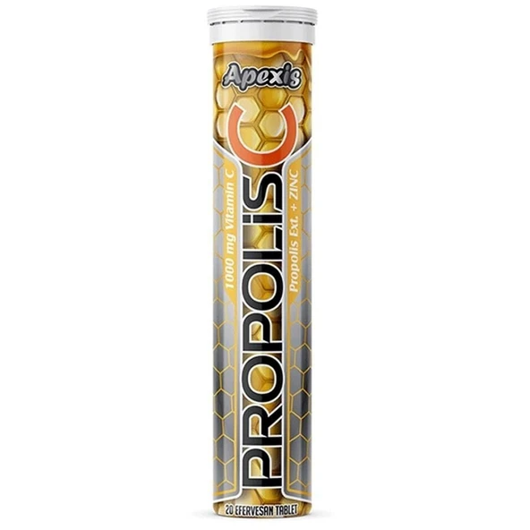 Apexis Propolis Vit C 1000mg + Zinc 20 Efervesan ürün görseli 1