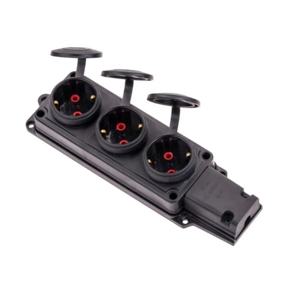 Byes Kauçuk 3 Lü Grup Priz 1x16A IP54 - Resim 2