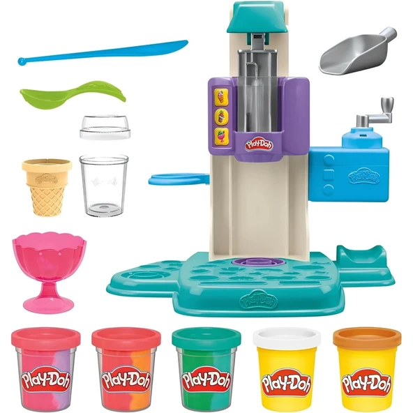 Hasbro Play-Doh Gökkuşağı Girdaplı Dondurma Oyun Seti G0028 ürün görseli 1