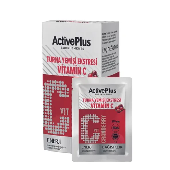 ActivePlus Cranberry Vitamin C İçeren Takviye Edici Gıda 10 Toz Saşe ürün görseli 1