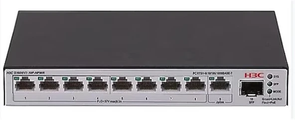 H3C S1600V2-18P-HPWR L2 16 port 10-100-1000 BASE-T PoE+ Portu 2 adet 1G SFP Portu 240W PoE+ Switch ürün görseli 1