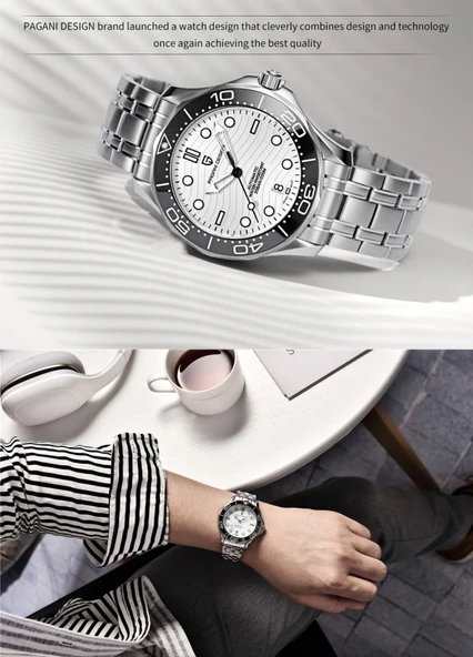 Pagani design PD-1685 Seamaster  Black Gri - Resim 3