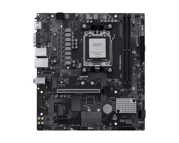 MSI PRO B840M-B AM5 DDR5 8000MHZ(OC) HDMI VGA 2X M.2 USB 5 GBS 2.5G LAN MATX ürün görseli 1