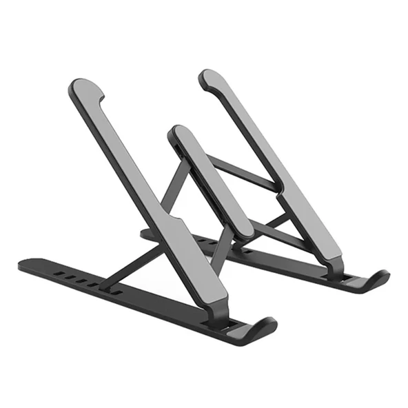EtaShop Katlanabilir Ergonomik Laptop Standı  9",15.6"Notebook Tablet Uyumlu  Ayarlanabilir Yükseklik Siyah ürün görseli 1