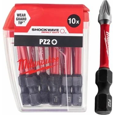 Milwaukee Shockwave Pz2 50mm Vidalama Ucu 10lu ürün görseli 1