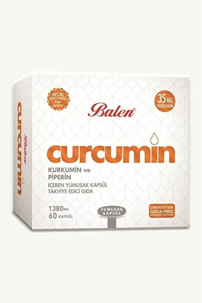 BALEN CURCUMİN KURKUMİN VE PİPERİN YUMUŞAK KAPSÜL 1380 MG *60 ürün görseli 1