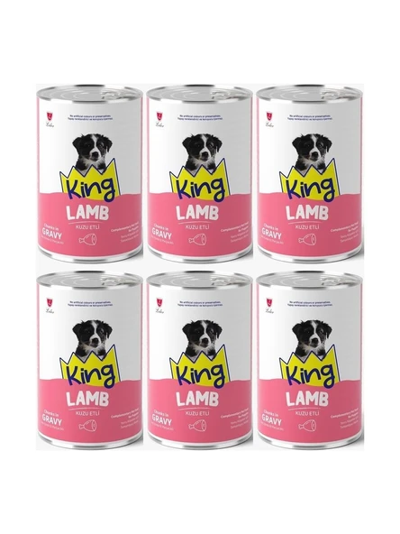 King Et Parçacıklı Kuzu Etli Yavru Köpek Konserve 400 Gr 6 Adet ürün görseli 1