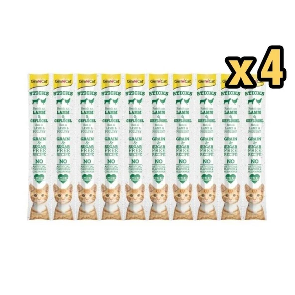 GimCat Sticks Kuzu ve Tavuklu Tavuk Etli Kedi Ödül Çubugu 50 Gr x 4 Adet ürün görseli 1