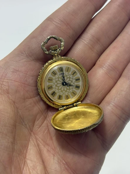 Oris 30mm Kurmalı İşlemeli Kolye Cep Saati ürün görseli 1