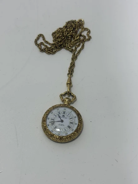 Bucherer 28mm Kurmalı İşlemeli Kolye Cep Saati - Resim 3