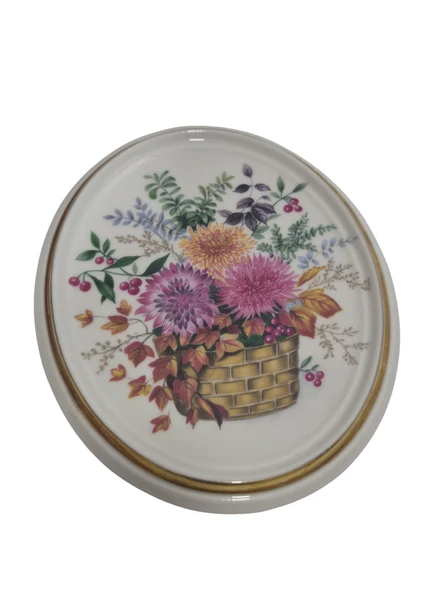 Vintage Dekoratif Çiçek Temalı Porselen Duvar Tabağı 13,5cm 002 ürün görseli 1