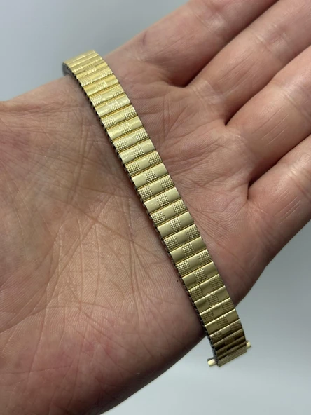Vintage Flex Çelik Kordon 12mm Gold Sarı - Resim 5