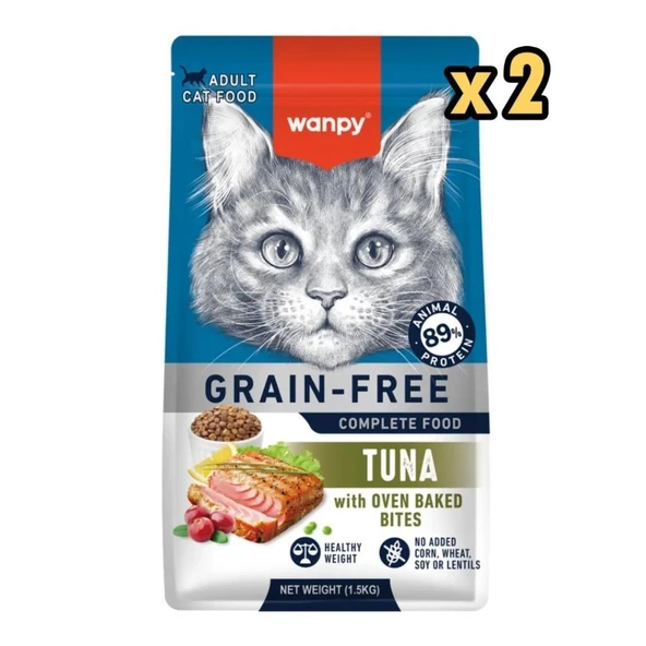 Wanpy Tahılsız Ton Balıklı Yetişkin Kedi Maması 1,5 Kg x 2 Adet ürün görseli 1