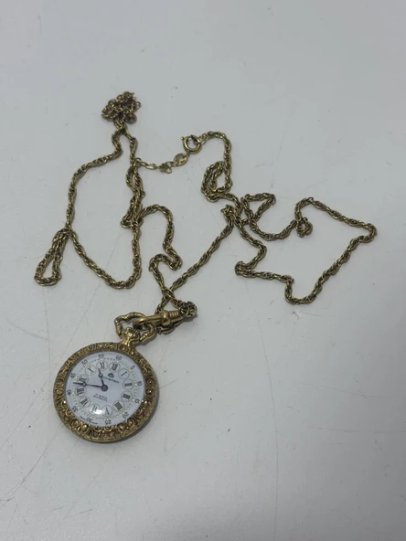 Bucherer 28mm Kurmalı İşlemeli Kolye Cep Saati - Resim 6