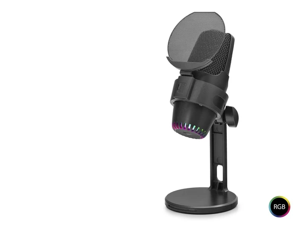 M9 Profesyonel Rgb Mikrofon 48 Khz / 16 Bit Type-C - Siyah ürün görseli 1