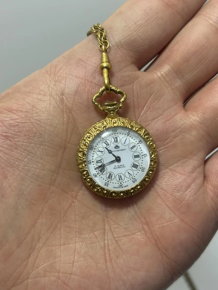 Bucherer 28mm Kurmalı İşlemeli Kolye Cep Saati ürün görseli 1