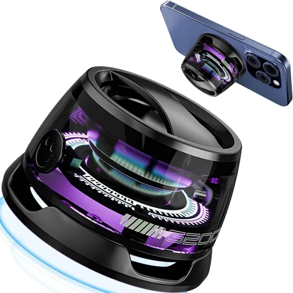 EtaShop Manyetik RGB Mini Bluetooth Hoparlör Telefon Tutuculu 5W Stereo Ses IPX5 Su Geçirmez ürün görseli 1