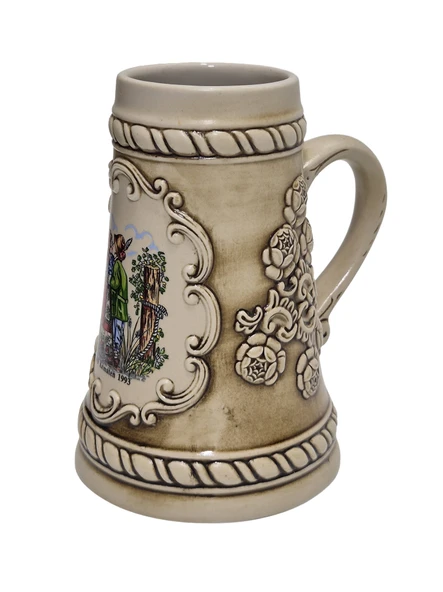 Vintage Tankart WF Kematen 1993 İbareli Kabartmalı Alman Seramik Bira Bardağı 16,5cm ürün görseli 1