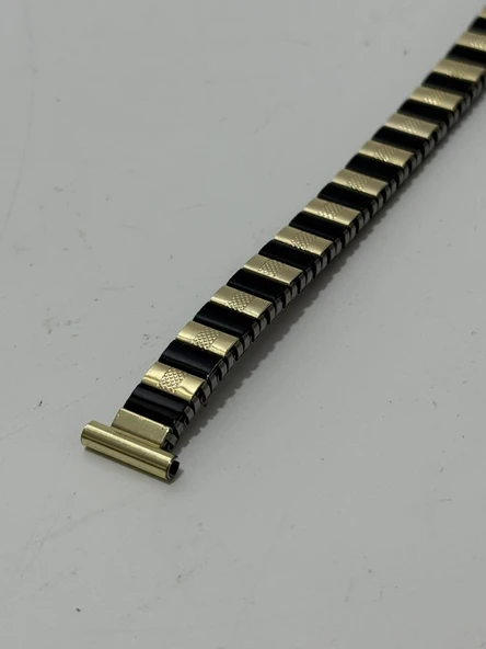 Vintage Flex Çelik Kordon 12mm Gold-Siyah - Resim 4