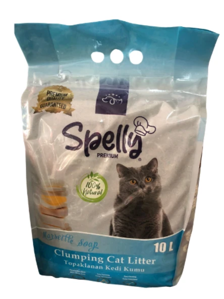 SPELLY PREMİUM KEDİ KUMU MARSİLYA SABUN 10L ürün görseli 1
