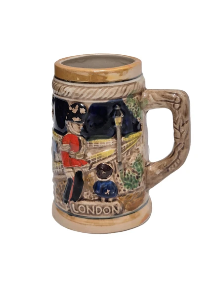 Vintage Tankart Londra Temalı Alman Seramik Bira Bardağı 11,8cm 005 ürün görseli 1