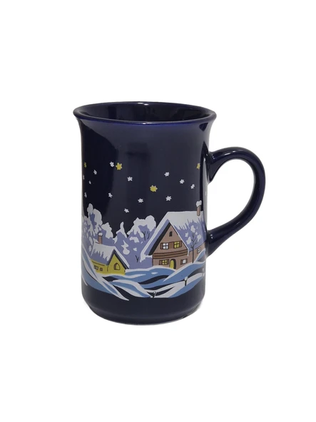 Vintage Christmas Kar Yağışı Temalı Porselen Kupa 10,5cm 003 ürün görseli 1
