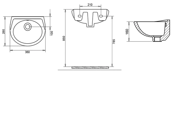 28X35 OVAL LAVABO TURAVİT - Resim 2
