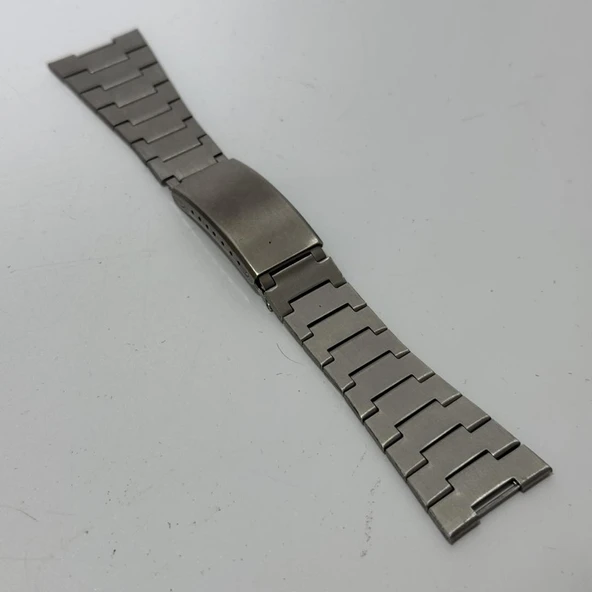 Vintage Çelik Saat Kordon 24mm Gri - Resim 2