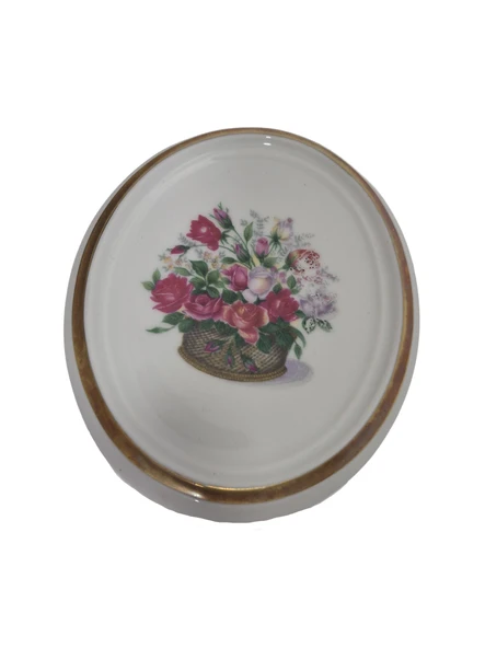 Vintage Dekoratif Çiçek Temalı Porselen Duvar Tabağı 11cm 003 ürün görseli 1