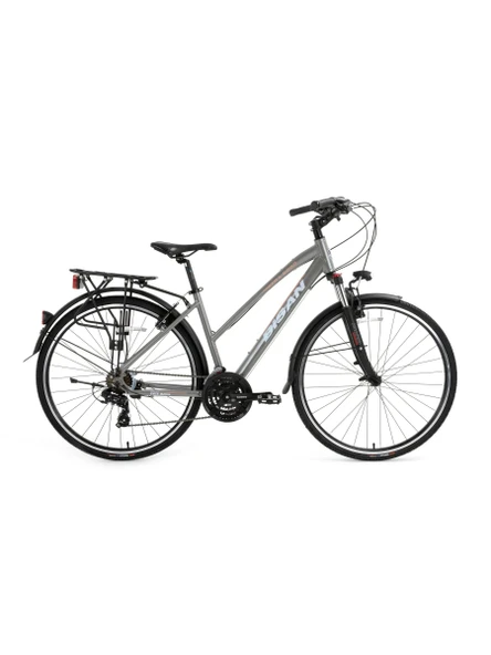 BİSAN TRX 8200 CITY KADIN ŞEHİR BİSİKLETİ 45CM V 28 JANT 21 VİTES AÇIK METALİK GRİ PEMBE BEYAZ ürün görseli 1