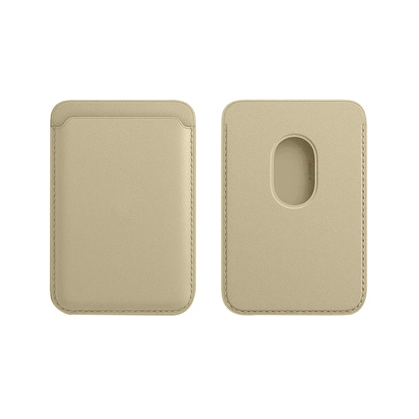 Sneezy İphone 14-14 Plus-14 Pro-14 Pro max Uyumlu Birinci Sınıf Magsafe Cüzdan Magsafe Deri Kartlık  Bej ürün görseli 1