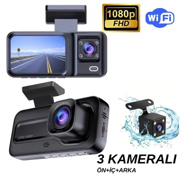A98 1080P Araç Içi Yol Kamerası Aksiyon Kamera - Siyah ürün görseli 1