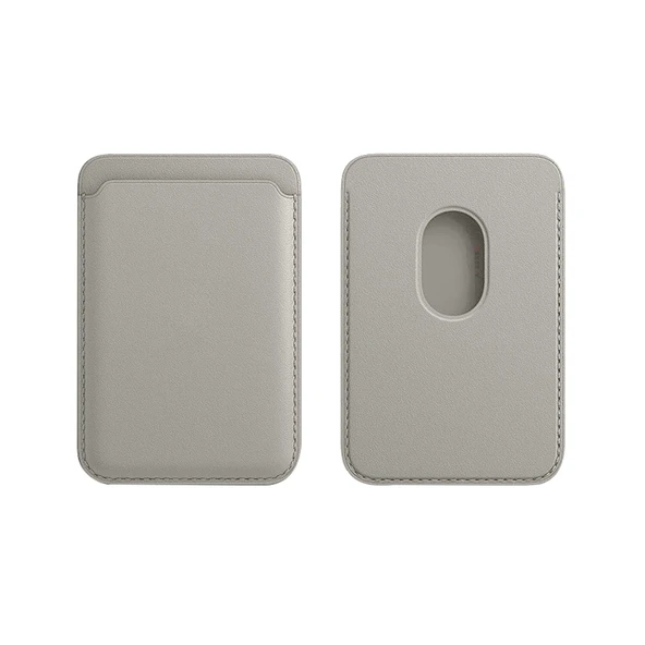 Sneezy İphone 14-14 Plus-14 Pro-14 Pro max Uyumlu Birinci Sınıf Magsafe Cüzdan Magsafe Deri Kartlık  Gri ürün görseli 1