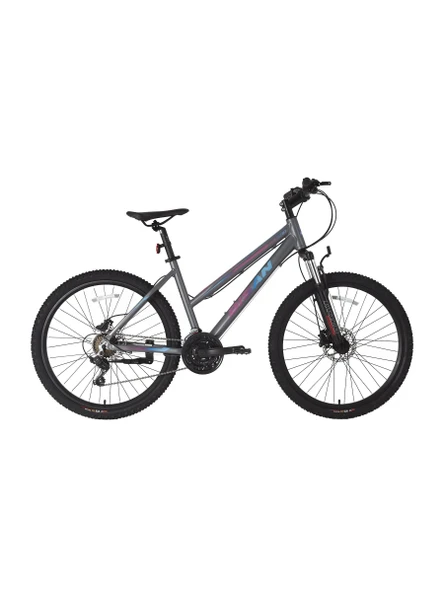 BİSAN ATHENA KADIN DAĞ BİSİKLETİ 43CM HD 26 JANT 21 VİTES METALİK GRİ MAVİ MOR ürün görseli 1