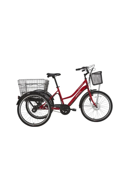 BİSAN E-PORTER L ÜÇ TEKERLİ ELEKTRİKLİ BİSİKLET 44CM V 24 JANT NEX.3 VİTES BAYRAK KIRMIZI BEYAZ ürün görseli 1