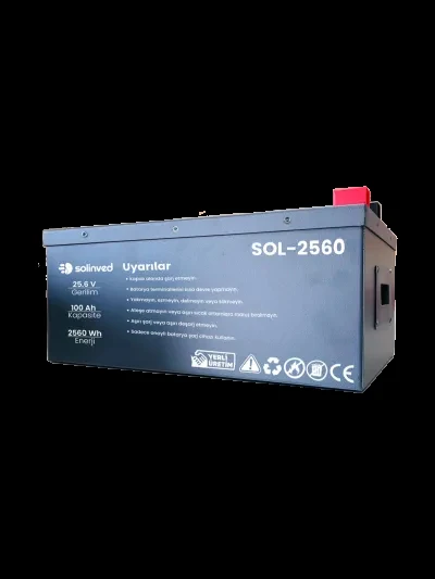 Solinved 25.6V 100Ah LiFePO4 Lityum Akü ürün görseli 1