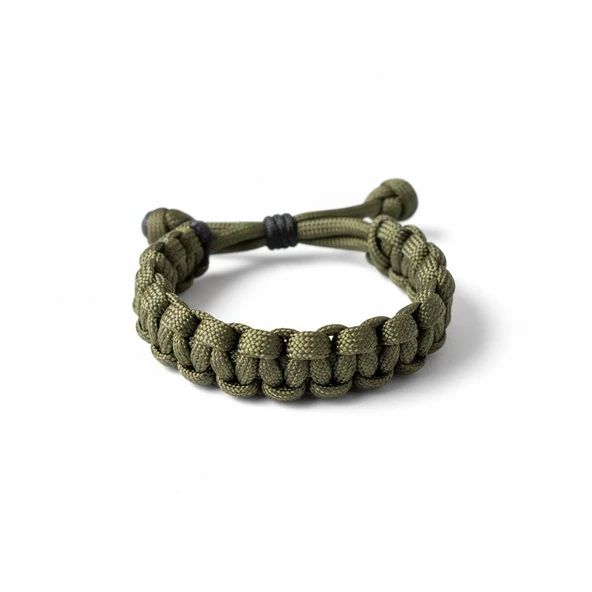 Plentiful  Paracord Bileklik Ayarlanabilir– Kamuflaj Seri  Örgü Model Yeşil ürün görseli 1