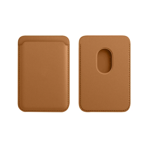 Sneezy İphone 15-15 Plus-15 Pro-15 Pro max Uyumlu Birinci Sınıf Magsafe Cüzdan Magsafe Deri Kartlık  Kahverengi ürün görseli 1
