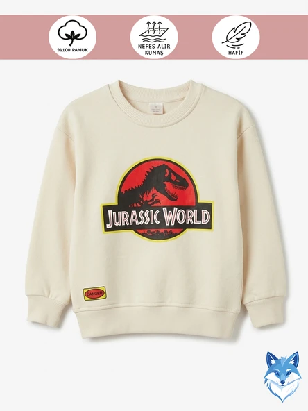 Dora Dinosaur Serisi %100 Pamuk Çocuk Sweatshirt Kazak ürün görseli 1