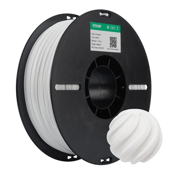 Esun Basic Pla Beyaz Filament 1.75mm 1kg - Saf Beyaz 3D Yazıcı Filamenti ürün görseli 1