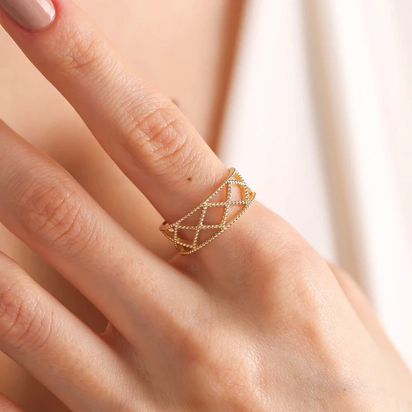 14K Altın Piramit Yüzük Desing - Resim 5