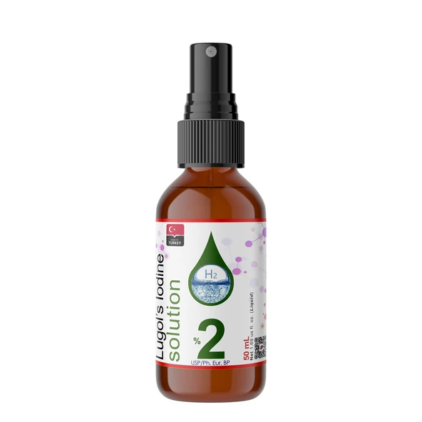 Lugol İyot Çözeltisi %2 - 50 mL - Sprey Başlıklı Şişe (Pharma Grade Lugols Iodine) ürün görseli 1