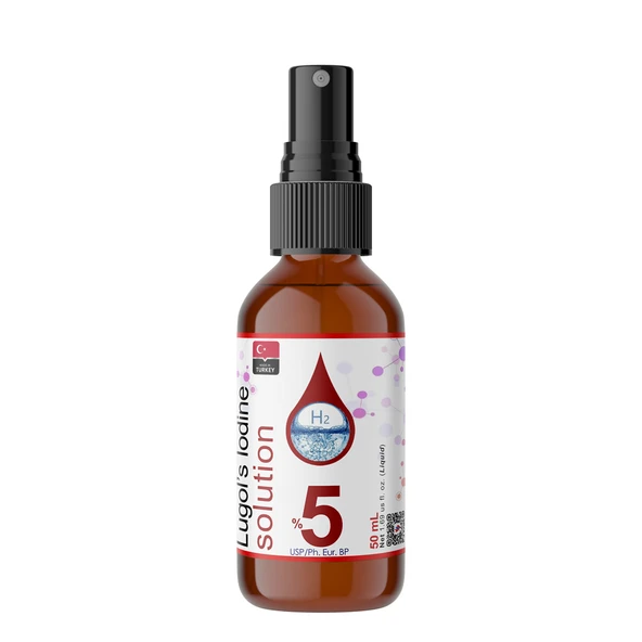 Lugol İyot Çözeltisi %5 - 50 mL - Sprey Başlıklı Şişe (Pharma Grade Lugols Iodine) ürün görseli 1
