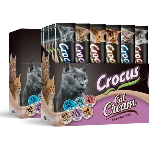 Crocus Multipack 60 6 Çeşit Krema Kedi Ödül 900gr  60x15g  Skt:07/2028 ürün görseli 1