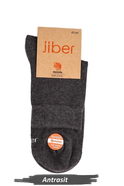 Jiber Erkek Modal Likralı Yarım Konç Çorap 6401 - 6 Adet  Antrasit 40-44 ürün görseli 1