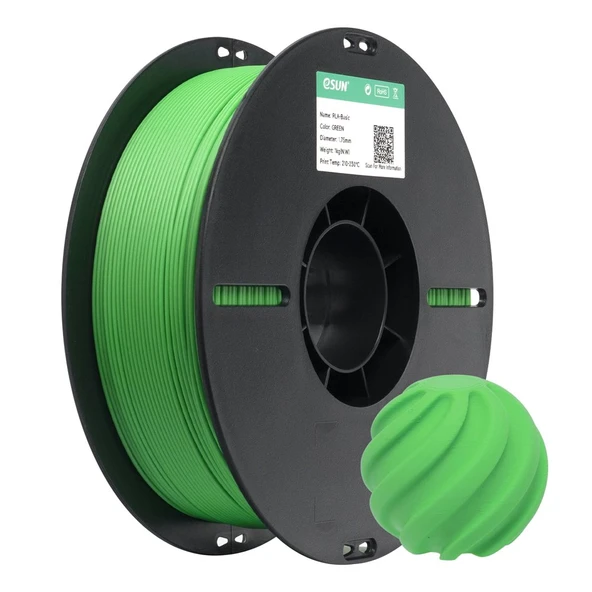 Esun Basic Pla Yeşil Filament 1.75mm 1kg - Canlı Yeşil Pla 3D Yazıcı Filamenti ürün görseli 1