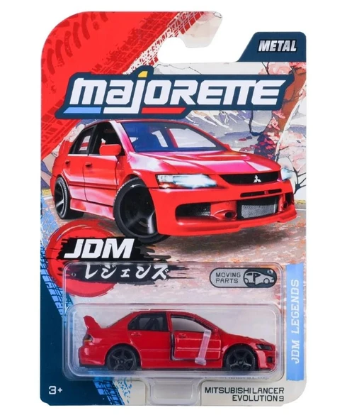 Majorette Japan Serisi Premi̇um Arabalar MITSUBISHI LANCER EVOLUTION 9 Kırmızı ürün görseli 1
