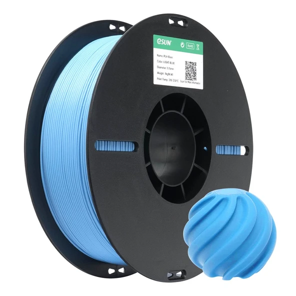 Esun Basic Pla Açık Mavi Filament 1.75mm 1kg - Stabil Baskı, Canlı Açık Mavi Pla ürün görseli 1